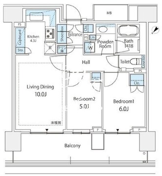 晴海フラッグ SUN-D-1105 間取り図