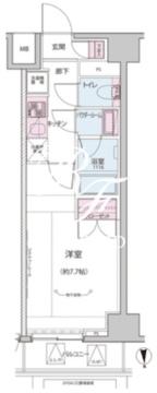 オルタナ神楽坂 1-104 間取り図