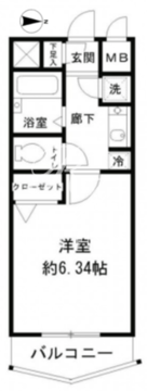 レジディア新中野 402 間取り図