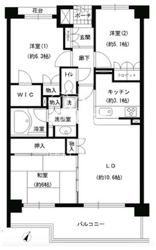 エスティメゾン巣鴨 302 間取り図