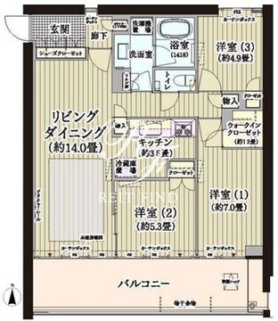 ガーデニエール砧ウエスト 705 間取り図