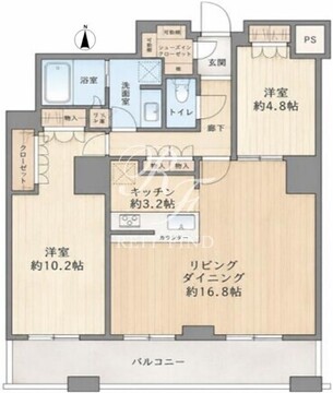 ザ・パークハウス西新宿タワー60 2106 間取り図