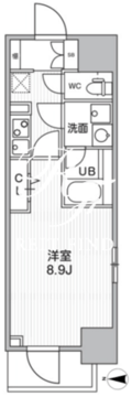 ザ・パームス熊野前 401 間取り図