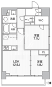 ザ・パームス熊野前 701 間取り図