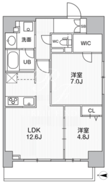 ザ・パームス熊野前 701 間取り図