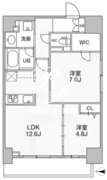 ザ・パームス熊野前 1201 間取り図