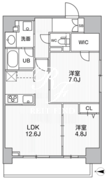 ザ・パームス熊野前 1201 間取り図