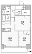 ザ・パームス熊野前 1301 間取り図