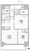 ザ・パームス熊野前 1401 間取り図