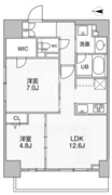 ザ・パームス熊野前 702 間取り図