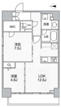 ザ・パームス熊野前 802 間取り図