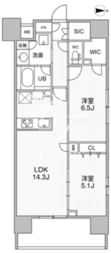ザ・パームス熊野前 703 間取り図
