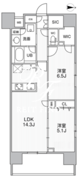 ザ・パームス熊野前 1203 間取り図