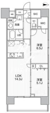 ザ・パームス熊野前 405 間取り図