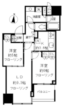 大崎ウエストシティタワーズ E-702 間取り図