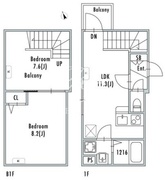 グランパセオ下北沢3 104 間取り図