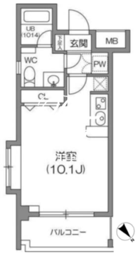 ルクレ森下レジデンス 808 間取り図