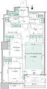 パークタワー勝どき S-19階55.10㎡ 間取り図
