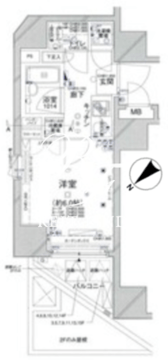 コンシェリア新橋 1205 間取り図