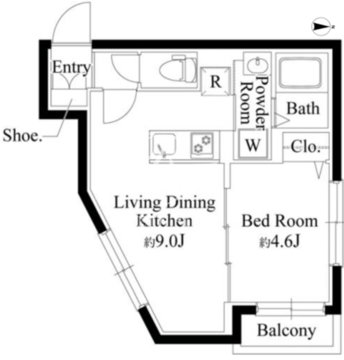 エルファーロ用賀2 203 間取り図
