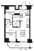 フレンシア文京関口 1104 間取り図