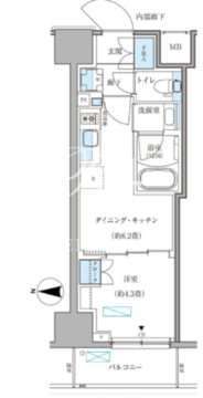 パークアクシス住吉ガーデンスクエア 606 間取り図