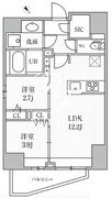 エスレジデンス目黒大岡山ブレサ 301 間取り図