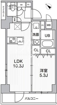 エスレジデンス目黒大岡山ブレサ 304 間取り図