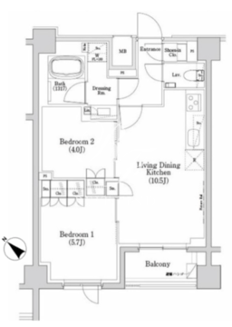 ザ・パークハビオSOHO市谷左内町 216 間取り図