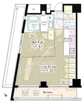 六本木エムケイアートレジデンス 509 間取り図