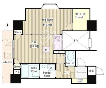 アルブル高輪 304 間取り図