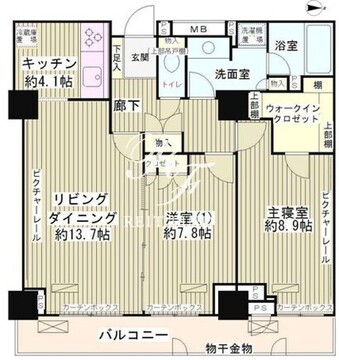 パーク・アヴェニュー神南 1402 間取り図