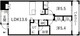 シティコート目黒 3-208 間取り図