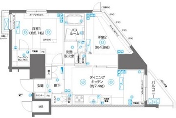 ズーム駒込 303 間取り図