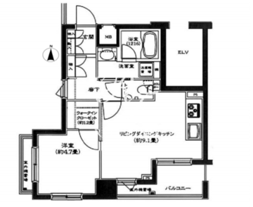 コンフォリア西早稲田 1204 間取り図
