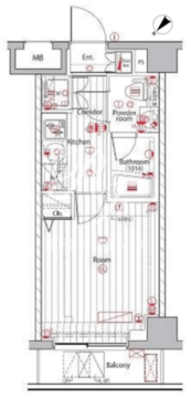 プレミアムキューブ広尾 303 間取り図