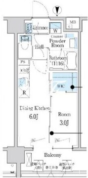 デュオフラッツ大森イースト 803 間取り図