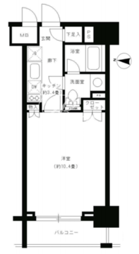 パークキューブ神田 304 間取り図