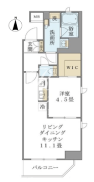 ブリリアイスト上野御徒町 1103 間取り図