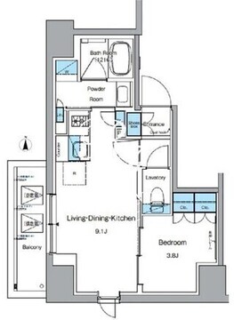 ルフォンプログレ上野御徒町 1301 間取り図