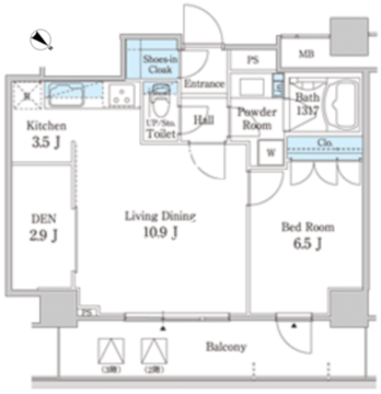 ＭＦＰＲ目黒タワー 206 間取り図