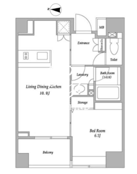 BPRレジデンス蔵前 401 間取り図