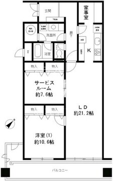 西新橋アルファレジデンス 1604 間取り図
