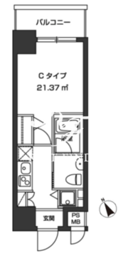 レジディア虎ノ門 1202 間取り図
