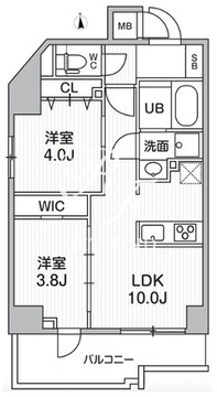 エスレジデンス千住大橋ブロード 401 間取り図