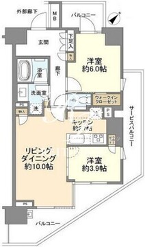 ブランズ芝浦 1304 間取り図