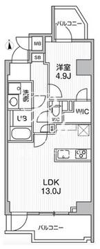エスレジデンス千住大橋ブロード 803 間取り図