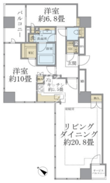 ブリリア二番町 1702 間取り図