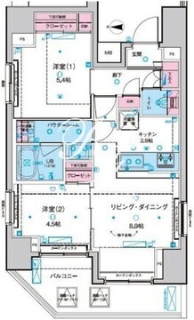 ジェノヴィア東日暮里グリーンヴェール 801 間取り図