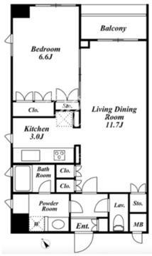 スペーシア三軒茶屋弐番館 213 間取り図